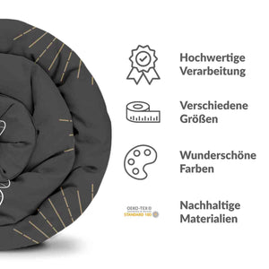 Therapiedecken Baumwollbezug Schwarz mit Motte