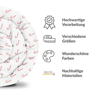 Therapiedecken Baumwollbezug Weiß mit Zuckerstangen