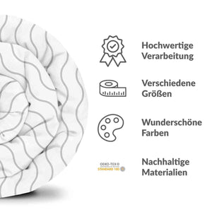 Therapiedecken Bettwäschen Set Wellenmuster Hellgrau