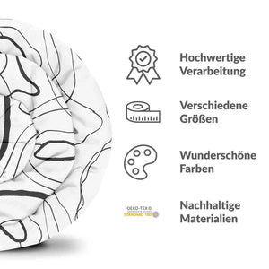 Therapiedecken Baumwollbezug mit schwarzen Schlangenlinien