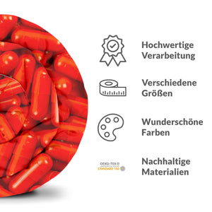 Therapiedecken Baumwollbezug Rot Tabletten