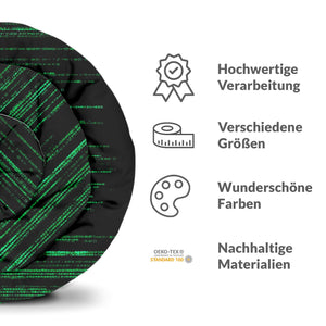 Therapiedecken Bettwäschen Set Grün Matrix Code