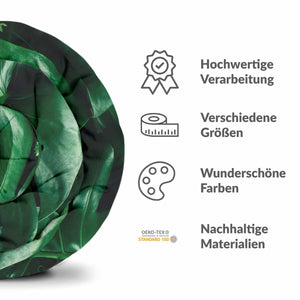 Therapiedecken Bettwäschen Set mit Monstera Pflanze