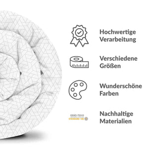 Therapiedecken Bettwäschen Set Weiß mit zartem Geo Muster