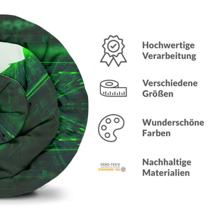 Therapiedecken Bettwäschen Set in Grün mit Schriftzeichen