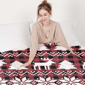 Therapiedecken Baumwollbezug Karo mit weihnachtlichen Motiven